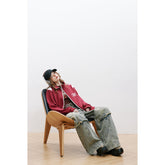 Unisex Jacket Retro Patchwork Coat Loose Lapel Sports Jacket